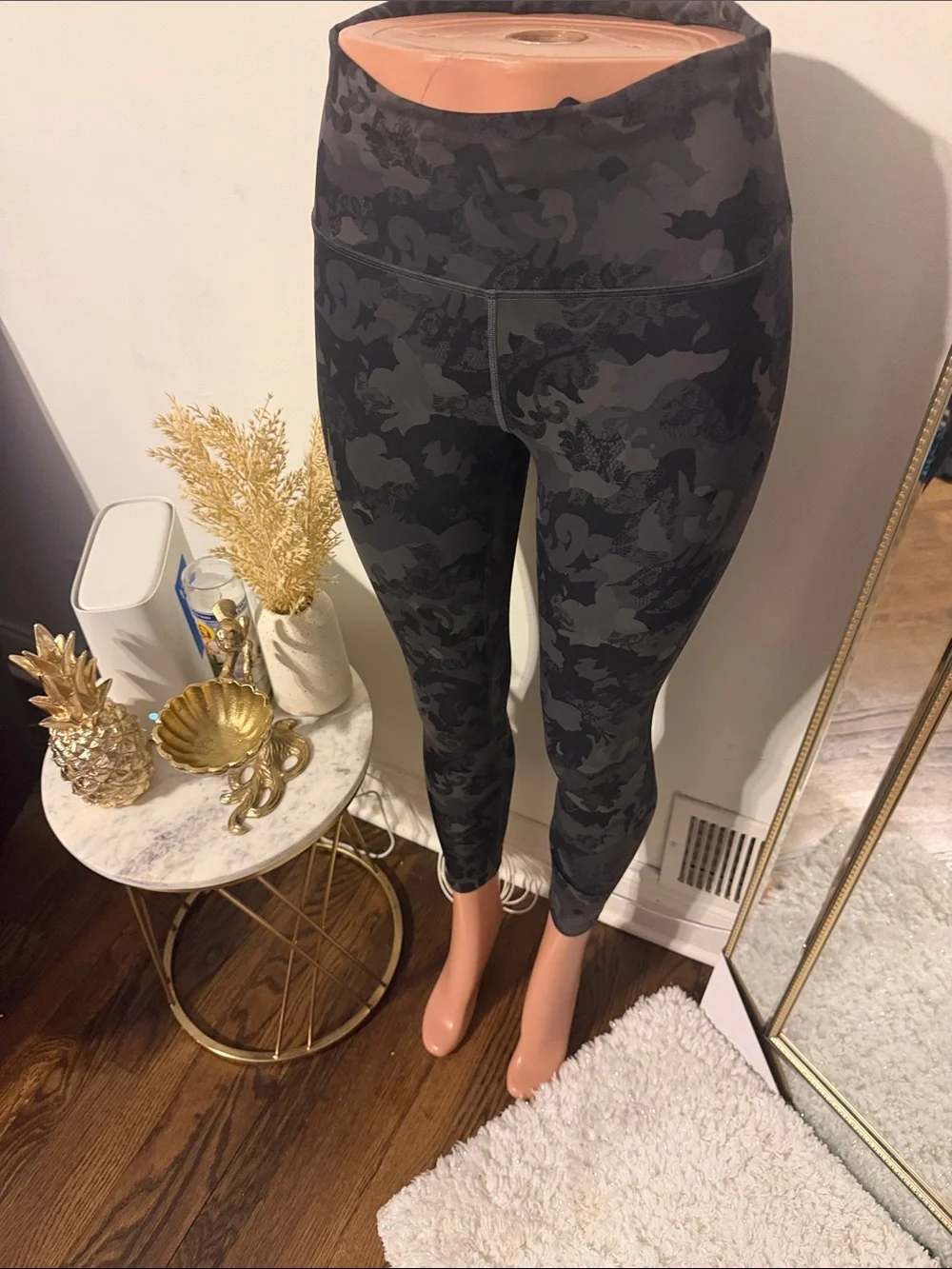 lululemon athletica Black Gray Printed High-Rise Leggings